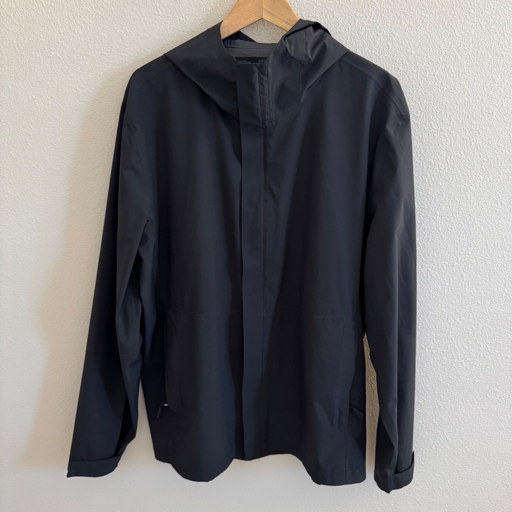 32 Degrees Cool Jacket Mens Black Hooded Full Zip Lightweight Windbreaker Size L